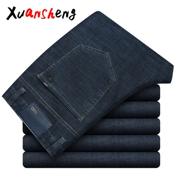 Xuan Sheng stretch men's jeans 2020 loose straight large size classic brand casual high waist blue black men's long pants jeans
Xuan Sheng stretch men's jeans 2020 loose straight large size classic brand casual high waist blue black men's long pants jeans