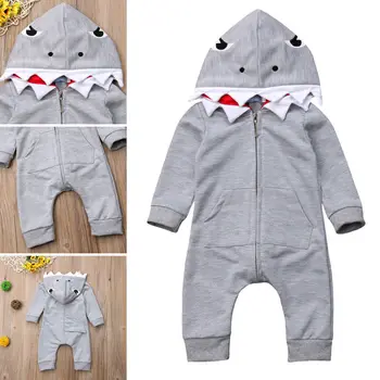 Toddler Infant Kids Baby Boy Girl Romper Spring Long Sleeve Shark Hooded Jumpsuit Playsuit Outfits Clothes Costume Zipper
Toddler Infant Kids Baby Boy Girl Romper Spring Long Sleeve Shark Hooded Jumpsuit Playsuit Outfits Clothes Costume Zipper