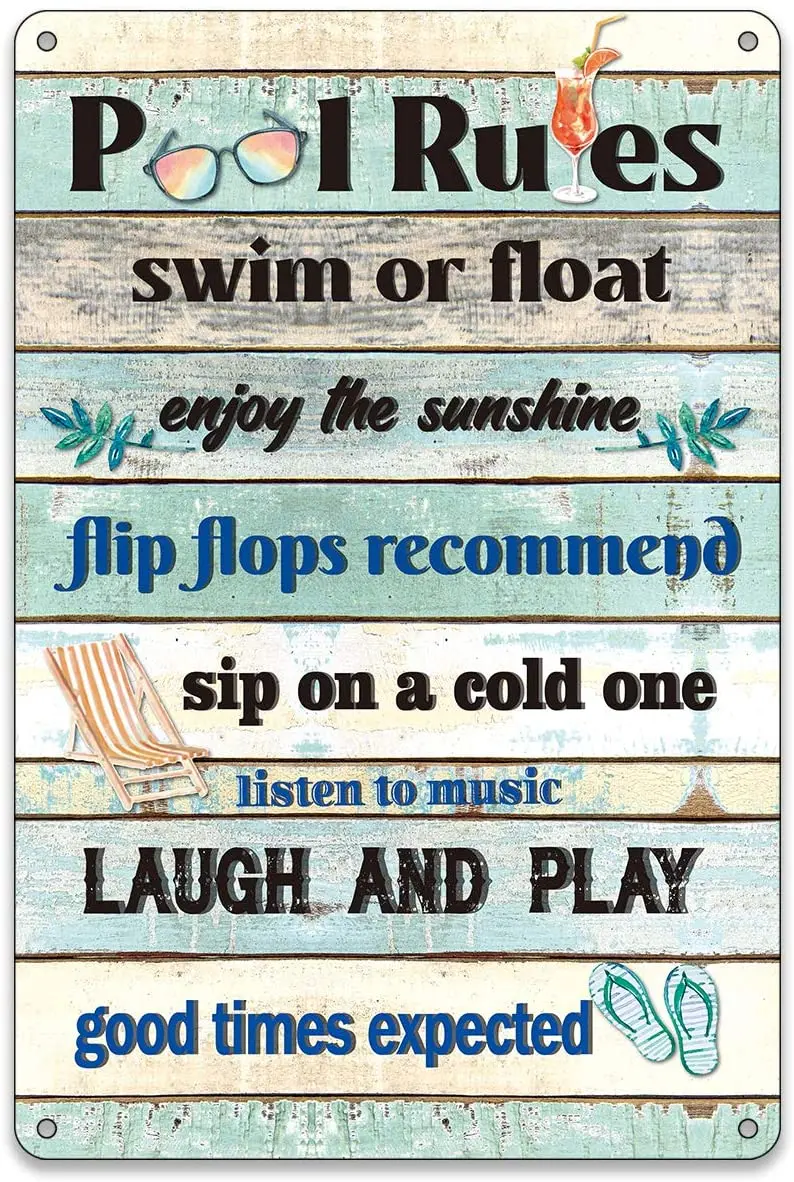 BellowDeer Vintage Pool Rules Swimming Pool Metal Tin Sign Home Wall Decor Retro Pool Rules Quote Metal Sign Swimming Pool
BellowDeer Vintage Pool Rules Swimming Pool Metal Tin Sign Home Wall Decor Retro Pool Rules Quote Metal Sign Swimming Pool