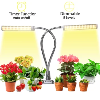 JCBritw Dual Head Clip-on LED Plant Light Dimmable LED Grow Light Auto ON & Off Timer Function Full Spectrum Growing Lamp
JCBritw Dual Head Clip-on LED Plant Light Dimmable LED Grow Light Auto ON & Off Timer Function Full Spectrum Growing Lamp