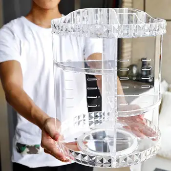 360 Degree Rotating Cosmetic Storage Box Transparent Multi-function Makeup Organizer Storage Box Jewelry Display Rack
360 Degree Rotating Cosmetic Storage Box Transparent Multi-function Makeup Organizer Storage Box Jewelry Display Rack