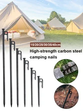 4Pcs Tent Stakes Heavy Duty Steel Tarp Pegs Durable Unbreakable Power Stakes for Canopy Tarp Outdoor Camping Accessories Black
4Pcs Tent Stakes Heavy Duty Steel Tarp Pegs Durable Unbreakable Power Stakes for Canopy Tarp Outdoor Camping Accessories Black