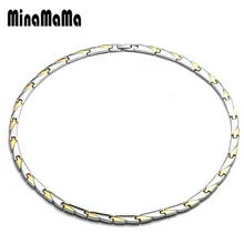 Stainless Steel Germanium Magnetic Necklace for Men Women Power Energy Choker Necklaces Medical Health Jewelry Gifts