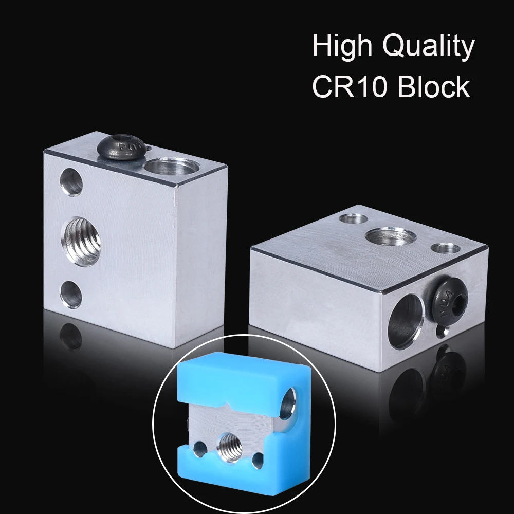 

High Quality CR10 Heater Block MK8 Silicone Sock CR10 Hotend Extruder For Creality Ender 3 MK7/MK8/MK9 Block 3D Printer Parts