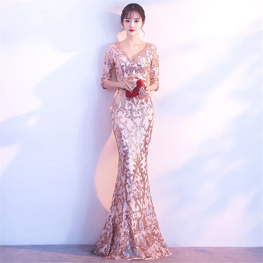 Evening Dresses Sequin Crystal Evening Dresses Deep V-neck Half-Sleeve Robe De Soiree Floor Length Mermaid Formal Gown 2019 F251
Evening Dresses Sequin Crystal Evening Dresses Deep V-neck Half-Sleeve Robe De Soiree Floor Length Mermaid Formal Gown 2019 F251