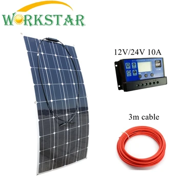 20V 100W Flexible Solar Panels with 10A Controller 3m Cable for RV/Boat Car Beginner Solar System Outdoor 12V Solar Charger
20V 100W Flexible Solar Panels with 10A Controller 3m Cable for RV/Boat Car Beginner Solar System Outdoor 12V Solar Charger