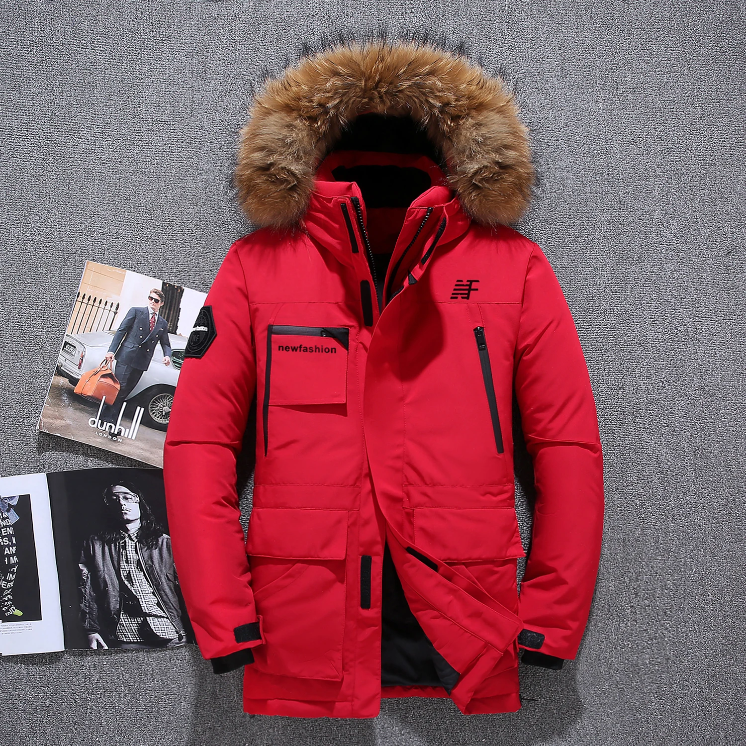 -40 degree cold resistant Russia winter outdoor jacket men top quality genuine fur collar thick warm white duck down men's winte 
-40 degree cold resistant Russia winter outdoor jacket men top quality genuine fur collar thick warm white duck down men's winte