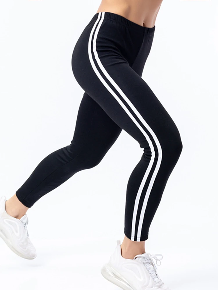 

Striped Printed Leggings Sexy Workout Leggins Women Push Up Jeggings Black High Stretchy Elastic Waist Gym Fitness Pants