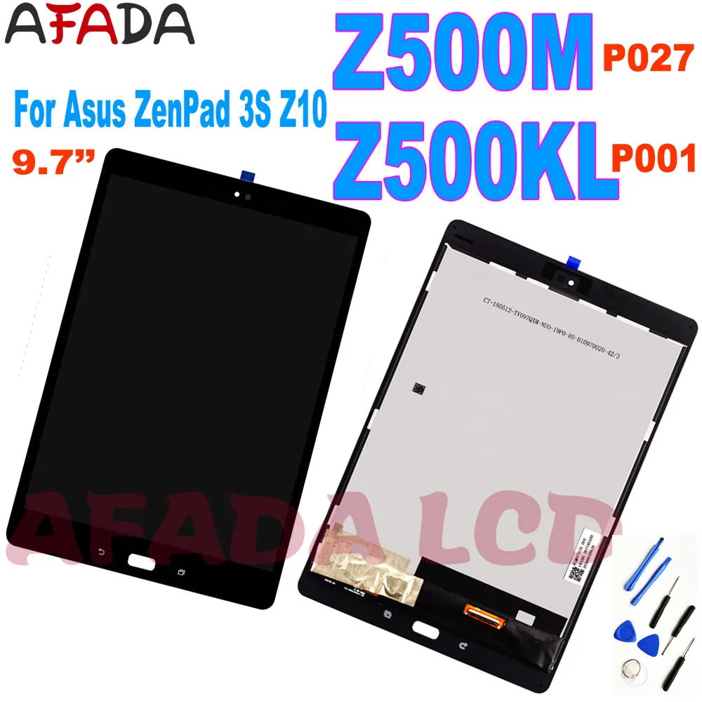 

9.7" For Asus ZenPad 3S Z10 Z500M P027 Z500KL P001 ZT500KL LCD Display Touch Screen Digitizer Sense Assembly Frame 2048*1536