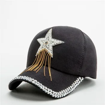 Bling Diamond Fashion Star Denim Caps Five Point Star Hat Cap Sun Cap Rhinestone Baseball Cap Adjustable
Bling Diamond Fashion Star Denim Caps Five Point Star Hat Cap Sun Cap Rhinestone Baseball Cap Adjustable
