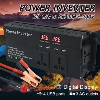 DC12V To AC 220v 230v 6000W Power Inverter 3 AC Outlects4 USB Universal Power Inverter EU Socket Hometravel Inverter Adapter
DC12V To AC 220v 230v 6000W Power Inverter 3 AC Outlects4 USB Universal Power Inverter EU Socket Hometravel Inverter Adapter