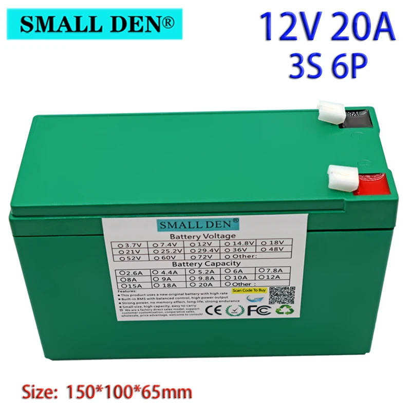 12V 20Ah 3S6P sprayer device18650lithium battery pack used for backup power surveillance camera solar equipment toy car,with BMS
12V 20Ah 3S6P sprayer device18650lithium battery pack used for backup power surveillance camera solar equipment toy car,with BMS