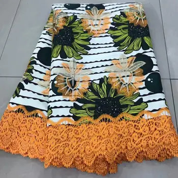 6yards New Arrival African Embroidery Wax Lace Fabric High Quality Wax Prints Fabric With Guipure Cord Lace Ankara Fabric
6yards New Arrival African Embroidery Wax Lace Fabric High Quality Wax Prints Fabric With Guipure Cord Lace Ankara Fabric
