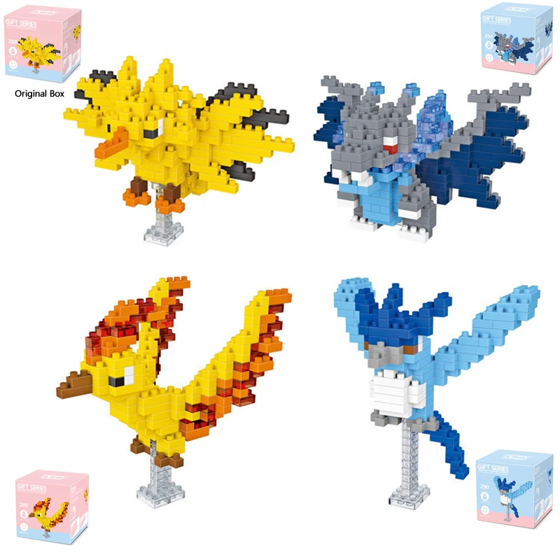 Mini Building Blocks 3D DIY Micro Brick Educational Toy Pokemon Articuno Moltres Charizard Groudon Zapdos Lugia Lapras Gengar
Mini Building Blocks 3D DIY Micro Brick Educational Toy Pokemon Articuno Moltres Charizard Groudon Zapdos Lugia Lapras Gengar