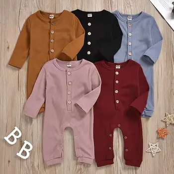 Infant Baby Romper Jumpsuits Solid Color Long Sleeve Toddler Boy Girl Clothing 0~2 years Children Kids Infant Clothes 
Infant Baby Romper Jumpsuits Solid Color Long Sleeve Toddler Boy Girl Clothing 0~2 years Children Kids Infant Clothes