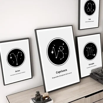 Nordic Canvas Painting 12 Zodiac Signs Horoscope Wall Art Posters and Prints Wall Pictures for Living Room Decoration Home Decor
Nordic Canvas Painting 12 Zodiac Signs Horoscope Wall Art Posters and Prints Wall Pictures for Living Room Decoration Home Decor