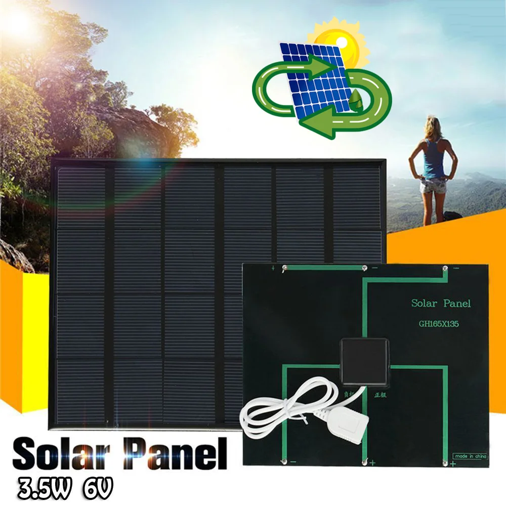 Solar Panel System Charger 3.5W 6V Charging for Mobile Phone Power Bank Camping can CSV
Solar Panel System Charger 3.5W 6V Charging for Mobile Phone Power Bank Camping can CSV