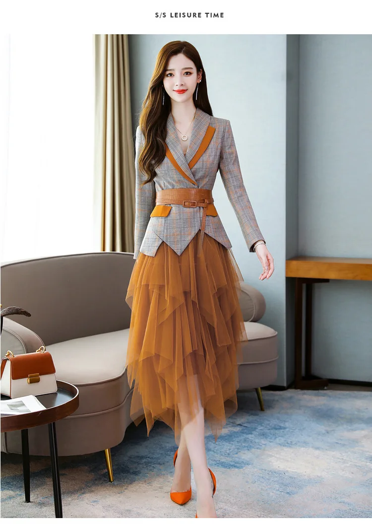 elegant women blazer skirt set Formal 
