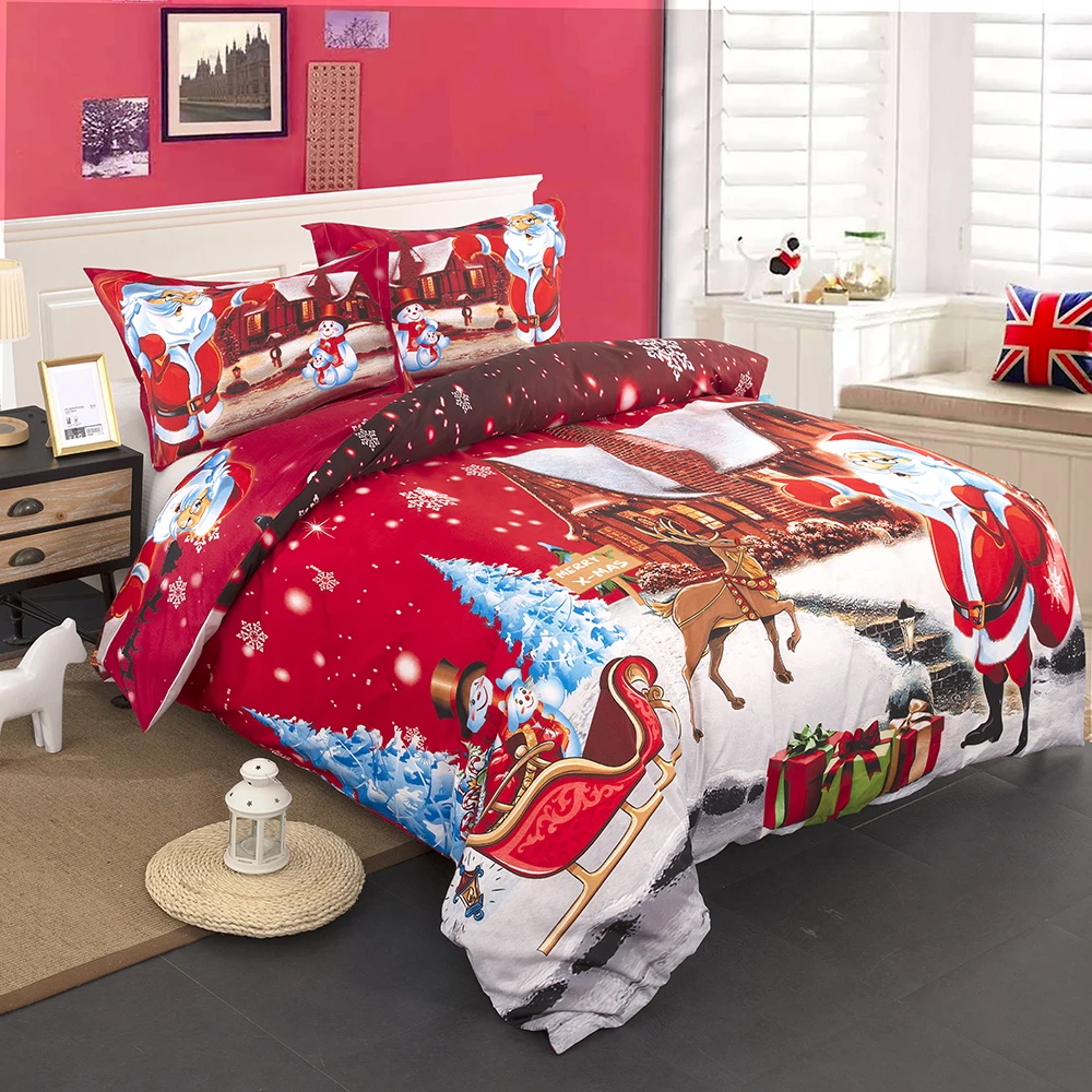 Merry Christmas Bedding Set Red Santa Claus Comforter Set White Snowflake Print Microfiber Duvet Cover Set 2/3pcs for Girl Boys
Merry Christmas Bedding Set Red Santa Claus Comforter Set White Snowflake Print Microfiber Duvet Cover Set 2/3pcs for Girl Boys