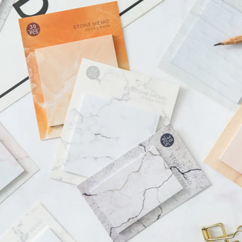30 Sheet Memo Pad Marble Pattern Self-Adhesive Sticky Notes Pad Stationery Index Planner Stickers Paper School Office Supplies
30 Sheet Memo Pad Marble Pattern Self-Adhesive Sticky Notes Pad Stationery Index Planner Stickers Paper School Office Supplies