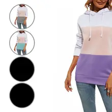 Comfortable Pullover Ladies Color Contrast Hooded Sweatshirt Daily Wear 
Comfortable Pullover Ladies Color Contrast Hooded Sweatshirt Daily Wear