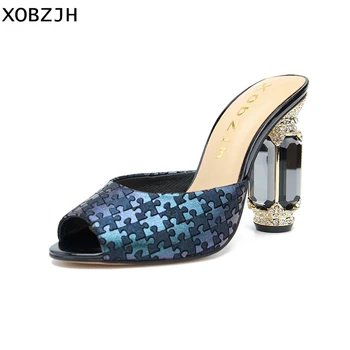 Luxury Paris Women High Heels Sandals Summer Shoes 2019 Ladies Wedding Blue Leather Sandals Slippers Shoes Woman Big Size us 11
Luxury Paris Women High Heels Sandals Summer Shoes 2019 Ladies Wedding Blue Leather Sandals Slippers Shoes Woman Big Size us 11