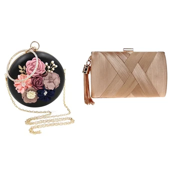 Flower Clutch Bags Round Shape Wedding Party Evening Handbag Black with Tassel Fashion Ladies Clutch Bag
Flower Clutch Bags Round Shape Wedding Party Evening Handbag Black with Tassel Fashion Ladies Clutch Bag