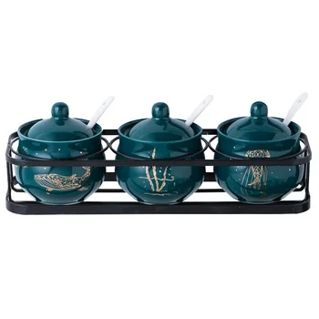 Ceramic Condiment Pot Set Condiment Bottles Household Wall-Mounted Seasoning Box Kitchen Sugar Tank spice jars salt and pepper
Ceramic Condiment Pot Set Condiment Bottles Household Wall-Mounted Seasoning Box Kitchen Sugar Tank spice jars salt and pepper