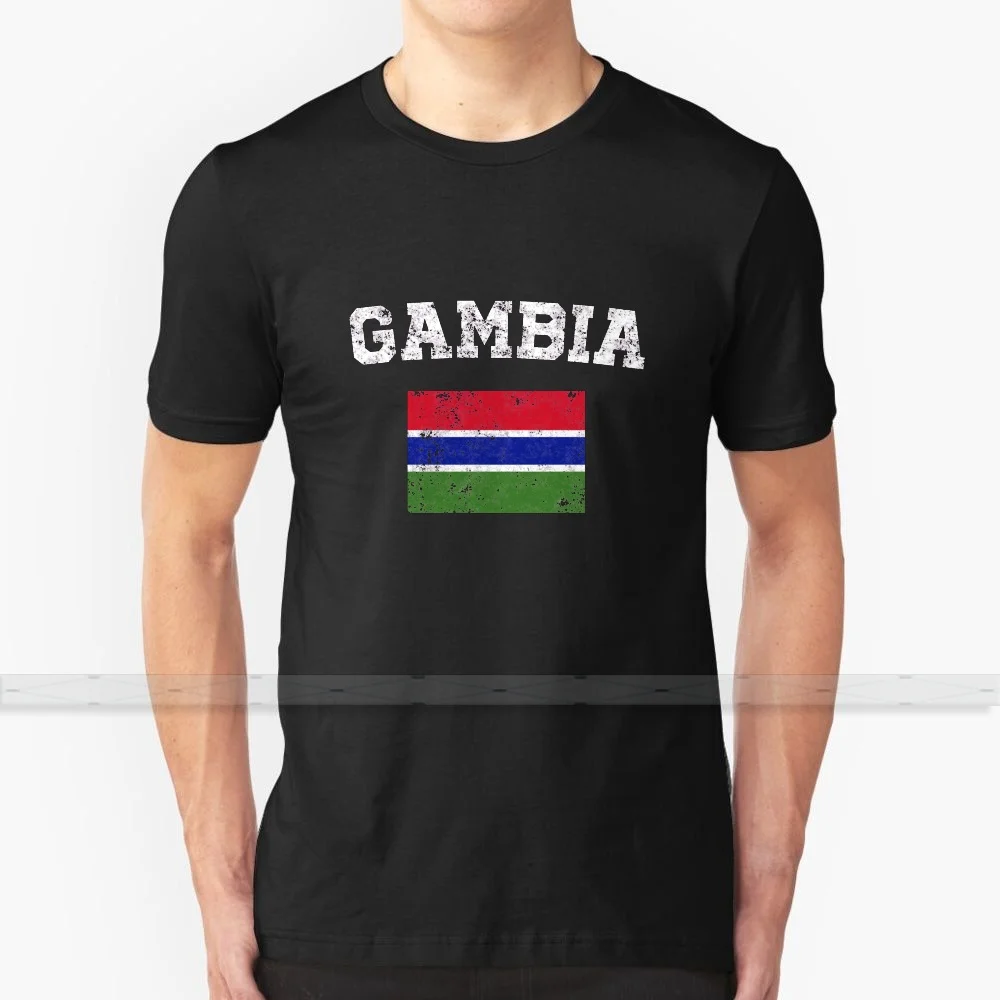 Gambian Flag Shirt - Vintage Gambia T-Shirt For Men Women T Print Top Tees 100% Cotton Cool T-Shirts S 6XL | Мужская одежда
