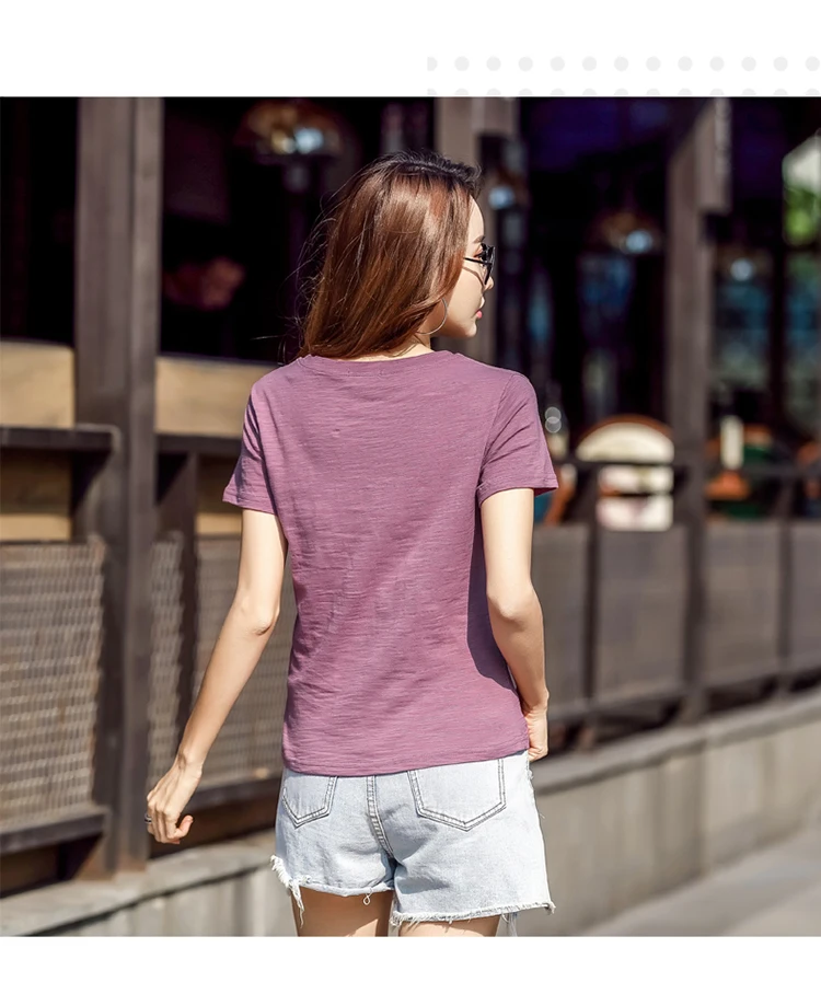 New 95% Cotton letter Women T-shirt Summer Short Sleeve Round Neck Harajuku Printing Tee Women Casual Fashion Female Tops