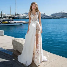 Sexy Detachable Wedding Dress For Bride Illusion Lace Bridal Gown 2 In 1 Floor Length Civil Boho Свадебное платье 2021 A Line
Sexy Detachable Wedding Dress For Bride Illusion Lace Bridal Gown 2 In 1 Floor Length Civil Boho Свадебное платье 2021 A Line