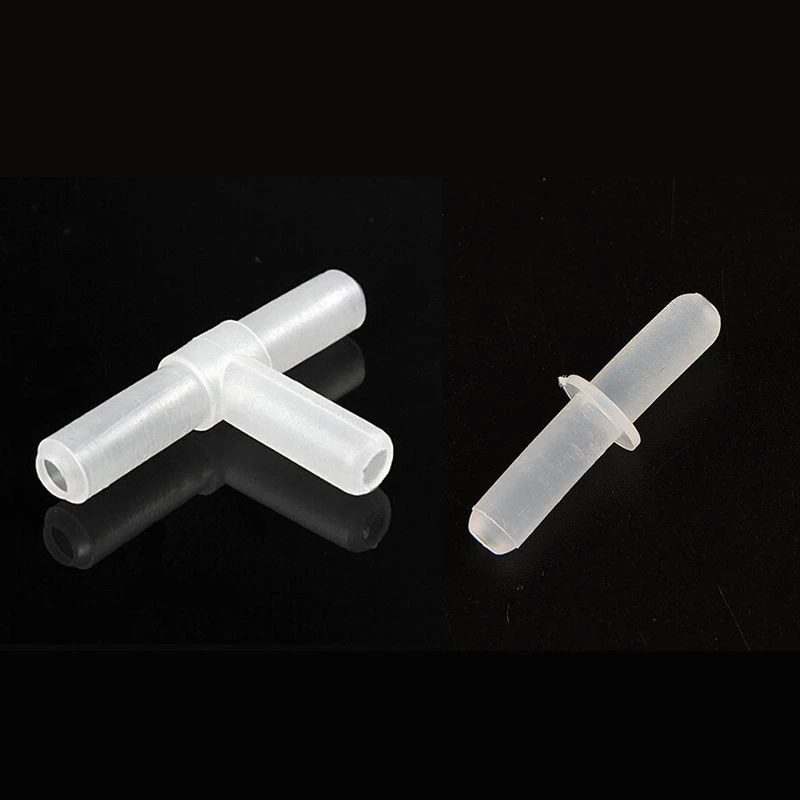 1 5PCS Aquariums Air Valves Plastic T Shape 3-Way 2-Way Connectors Aquarium Air Tube Filter White Straight Connectors