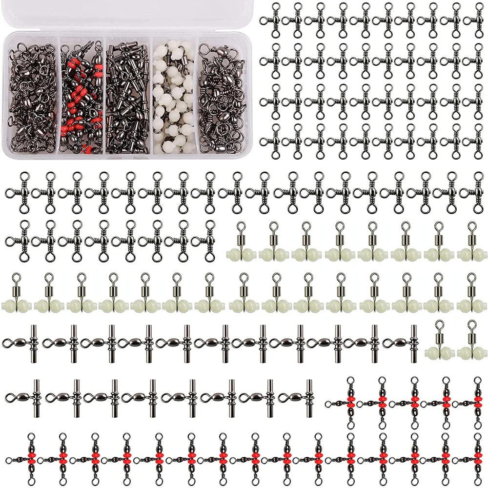 125Pcs/Box Fishing Swivels Kit Three 3 Way Swivels Fishing Cross Line Connector Sleeve Crimp Barrel Swivel Fishing Tackle
125Pcs/Box Fishing Swivels Kit Three 3 Way Swivels Fishing Cross Line Connector Sleeve Crimp Barrel Swivel Fishing Tackle