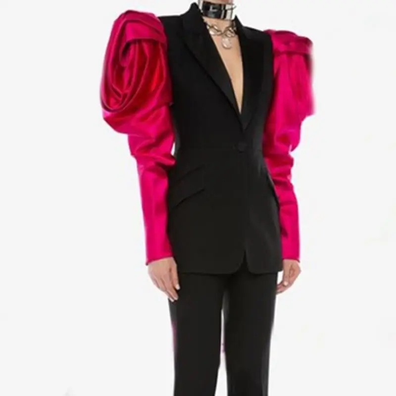 2019 Fall Plus Size Patchwork Hit Color Eleagnt Blazer Office Lady Women Clothing Puff Sleeve Notched Slim Blazers
2019 Fall Plus Size Patchwork Hit Color Eleagnt Blazer Office Lady Women Clothing Puff Sleeve Notched Slim Blazers