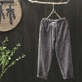 ZANZEA Women Elastic Waist Harem Striped Pants Plus Size Vintage Turnip Trousers Spring Casual Pants Loose Pantalon Streetwear
ZANZEA Women Elastic Waist Harem Striped Pants Plus Size Vintage Turnip Trousers Spring Casual Pants Loose Pantalon Streetwear