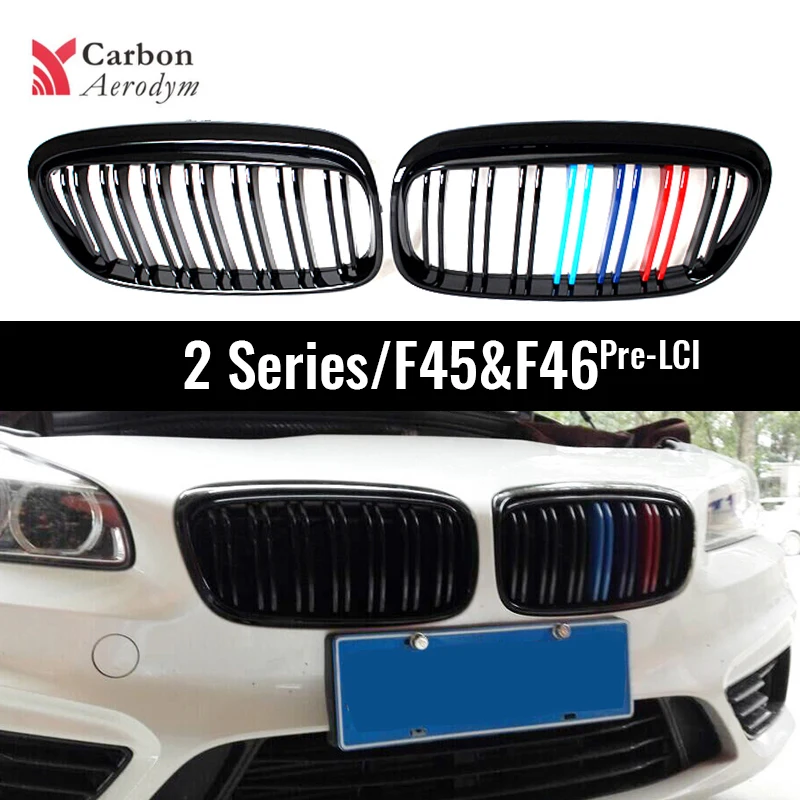 Front kidney grille for BMW 2 series GT F45 F46 pre- LCI 2014-2017 dual slat ABS& Carbon fiber Car Styling Racing Grills
Front kidney grille for BMW 2 series GT F45 F46 pre- LCI 2014-2017 dual slat ABS& Carbon fiber Car Styling Racing Grills