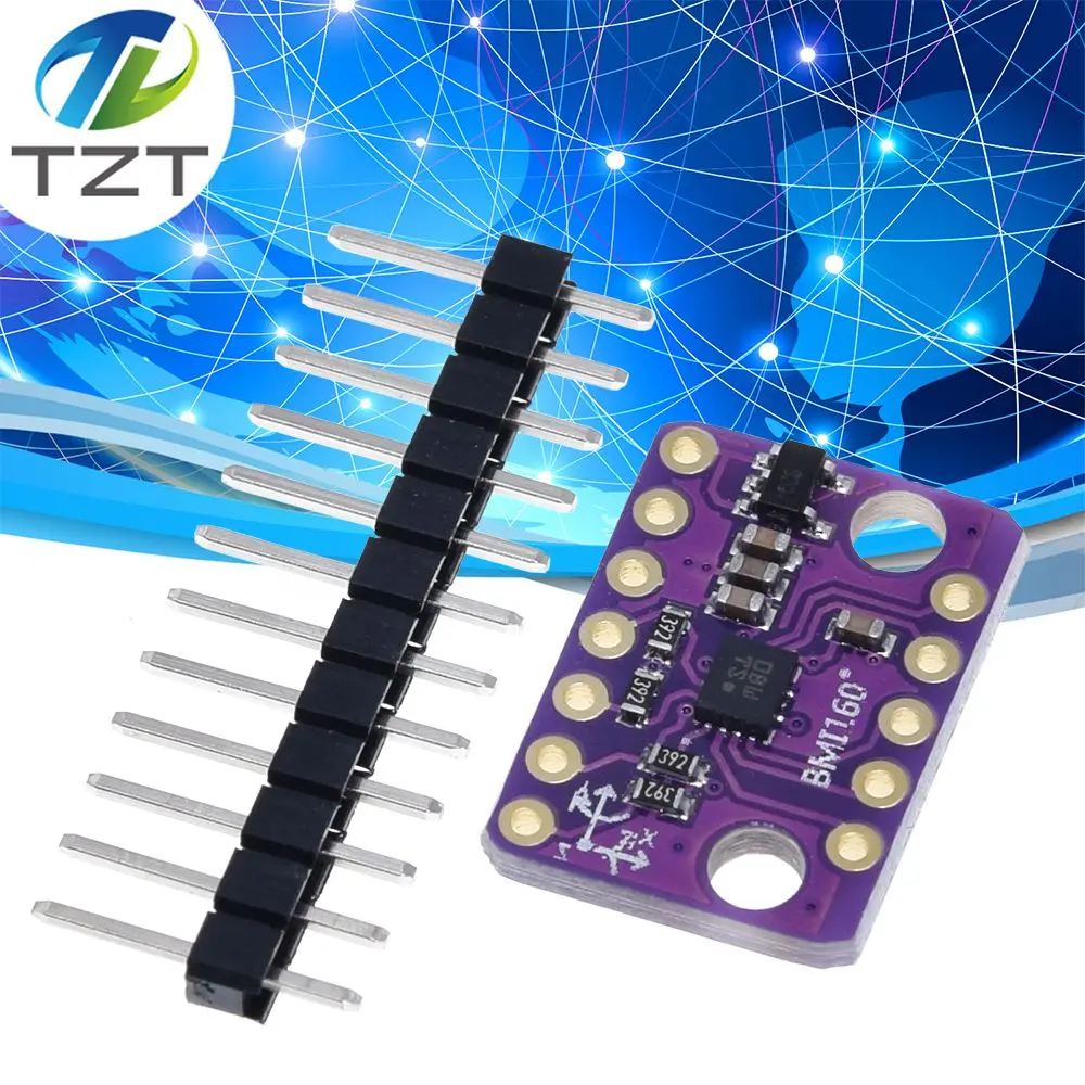 TZT BMI160 GY-BMI160 6DOF 6-axis Rate Gyro Gravity Accelerometer Sensor Module IIC I2C SPI Communication Protocol 3-5V
TZT BMI160 GY-BMI160 6DOF 6-axis Rate Gyro Gravity Accelerometer Sensor Module IIC I2C SPI Communication Protocol 3-5V