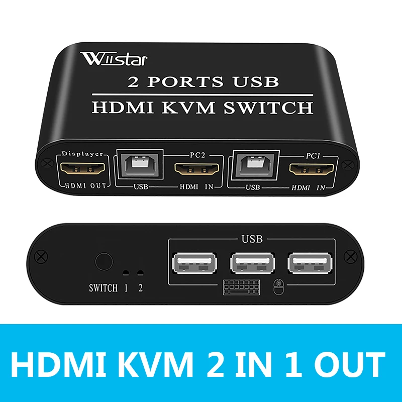 2x1 HDMI KVM Switch 2 Port 4K USB Switch KVM 2x1 Switcher Splitter Box for Sharing Printer Keyboard Mouse KVM Switch HDMI
2x1 HDMI KVM Switch 2 Port 4K USB Switch KVM 2x1 Switcher Splitter Box for Sharing Printer Keyboard Mouse KVM Switch HDMI
