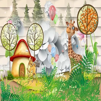 Custom large mural 3D wallpaper Nordic modern cartoon giraffe mushroom baby bedroom mural TV back wall decor deep 5D embossed
Custom large mural 3D wallpaper Nordic modern cartoon giraffe mushroom baby bedroom mural TV back wall decor deep 5D embossed