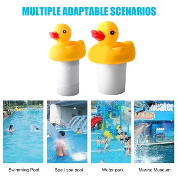 Disinfection Automatic Drug Dispenser Duck Shape Swimming Pool Floating Pill Box for Family Outdoor Swimming Accessory 
Disinfection Automatic Drug Dispenser Duck Shape Swimming Pool Floating Pill Box for Family Outdoor Swimming Accessory