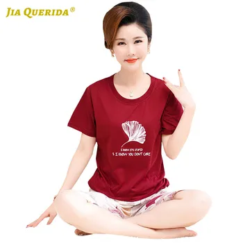 Pj Set Soft New Woman Crew Neck Printing Pajamas Set Homesuit Homeclothes Sleepwear Casual Style Short Sleeve Woman Clothes
Pj Set Soft New Woman Crew Neck Printing Pajamas Set Homesuit Homeclothes Sleepwear Casual Style Short Sleeve Woman Clothes