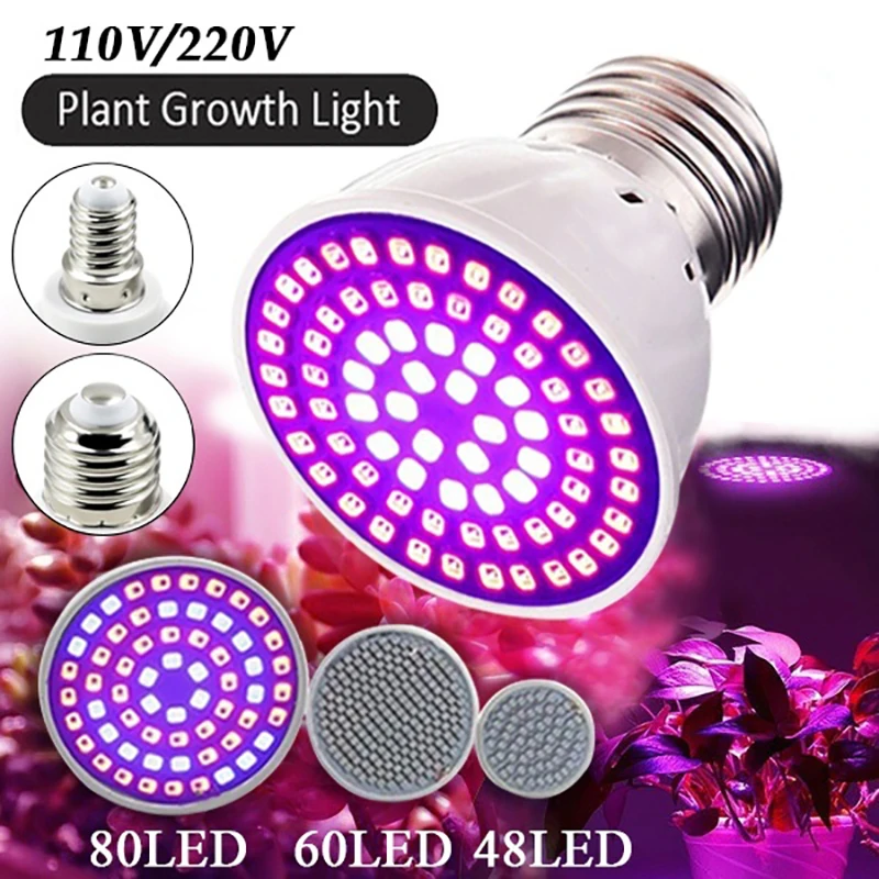 E27 Led Grow Light Bulb Full Spectrum E14 48/60/80 LED Hydroponic Flower Seeding Growth Lamp Greenhouse Plant Grow Light
E27 Led Grow Light Bulb Full Spectrum E14 48/60/80 LED Hydroponic Flower Seeding Growth Lamp Greenhouse Plant Grow Light