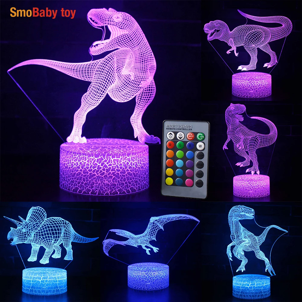 3D LED Night Light Lamp Dinosaur Series 16Color Night light Remote Control Table Lamps Toys Gift For kid Home Decoration Wholes
3D LED Night Light Lamp Dinosaur Series 16Color Night light Remote Control Table Lamps Toys Gift For kid Home Decoration Wholes