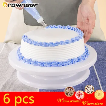 6Pcs Baking Set Plastic Rotating Turntable Spatula Smoother Dough Tool Pastry Cream Decorating Helper Cake Bakery Accessories
6Pcs Baking Set Plastic Rotating Turntable Spatula Smoother Dough Tool Pastry Cream Decorating Helper Cake Bakery Accessories