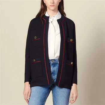 Runway Autumn Women Shrug Knitted Cardigan Striped Long Buttons Cardigan Sweater Loose Winter Female Outerwear Coat Oversize Top
Runway Autumn Women Shrug Knitted Cardigan Striped Long Buttons Cardigan Sweater Loose Winter Female Outerwear Coat Oversize Top