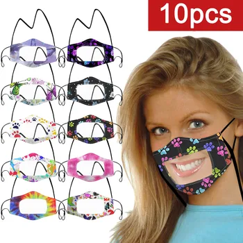 10pcs Smile Face Mask Visible Expression Lip Reading Washable Earloop Reusable Washable Face Shiled Mask Mascara Mascarillas
10pcs Smile Face Mask Visible Expression Lip Reading Washable Earloop Reusable Washable Face Shiled Mask Mascara Mascarillas