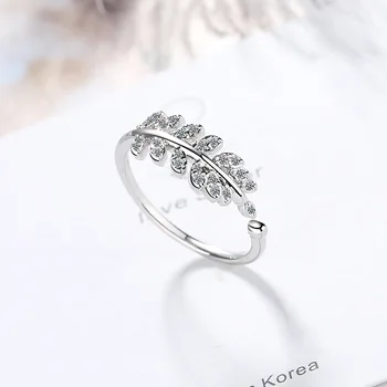 Korean female Ring 925 Sterling Silver Sparkling Dancing Leaves Leaf with CZ Wedding opening ring for Women Jewelry Anel Gift 
Korean female Ring 925 Sterling Silver Sparkling Dancing Leaves Leaf with CZ Wedding opening ring for Women Jewelry Anel Gift