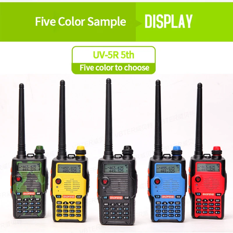 Baofeng UV-5R 5th Generation talkie walkie 136-174/400-520mHZ Two Way Radio Professional FM radio comunicador 5 colors 1pcs
Baofeng UV-5R 5th Generation talkie walkie 136-174/400-520mHZ Two Way Radio Professional FM radio comunicador 5 colors 1pcs