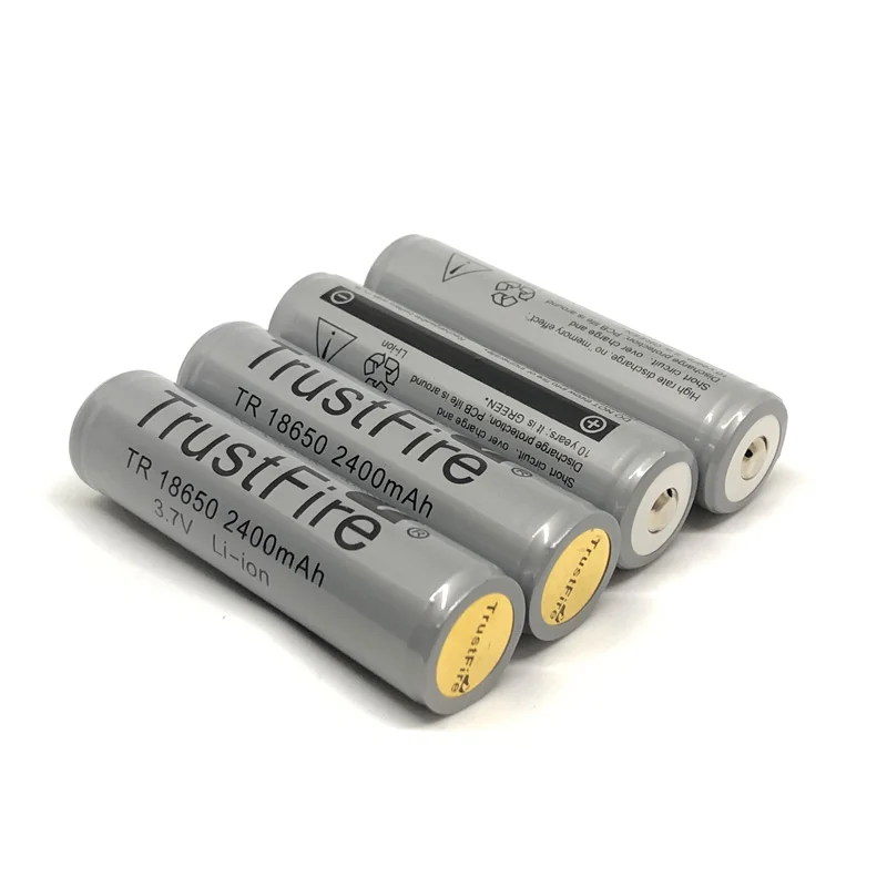 

TrustFire TR 18650 2400mAh 3.7V Li-ion Camera Torch Flashlight Battery 18650 Rechargeable Lithium Batteries with Protected PCB