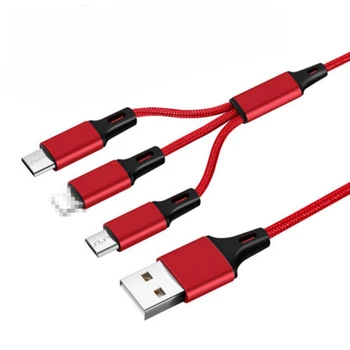 3 in 1 Multi Type C Cable Micro USB Data Sync Fast Charging Cable for iPhone x 7 6 Plus Android Huawei Phone cord 1.2m Microusb
3 in 1 Multi Type C Cable Micro USB Data Sync Fast Charging Cable for iPhone x 7 6 Plus Android Huawei Phone cord 1.2m Microusb